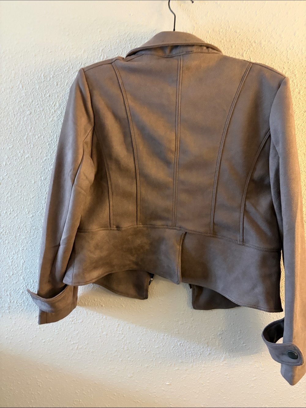 Tahari Taupe Suede-Look Women's Jacket - Picture 3 of 4